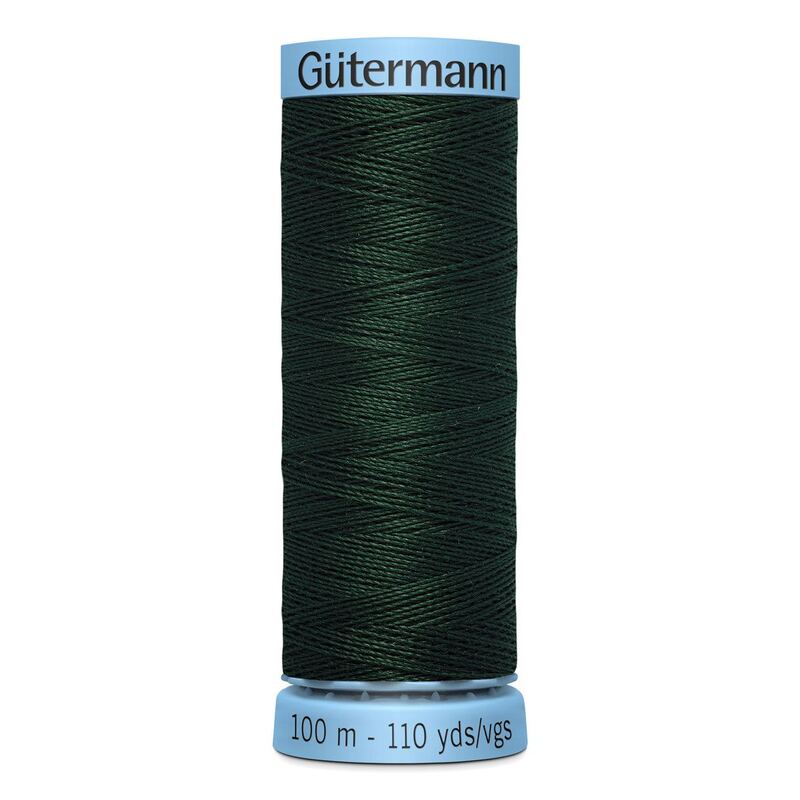 Gutermann Silk Thread #472 VERY DARK FOREST GREEN, 100m Spool (S303)