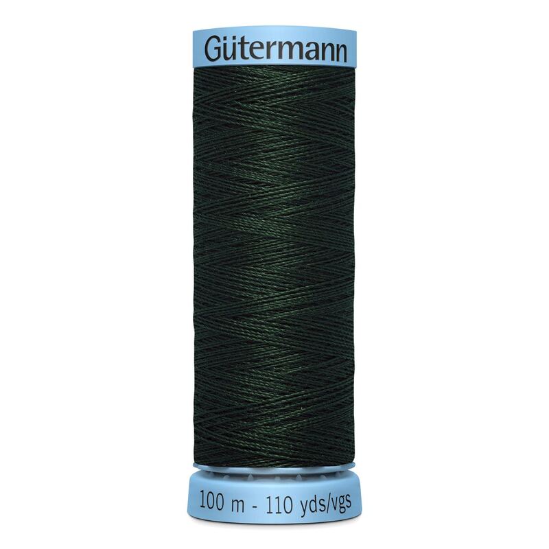 Gutermann Silk Thread #707 ULTRA DARK GREEN, 100m Spool (S303)