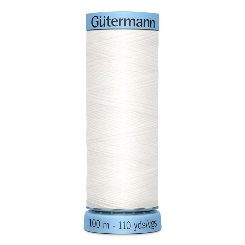 Gutermann Silk Thread #800 WHITE, 100m Spool (S303)