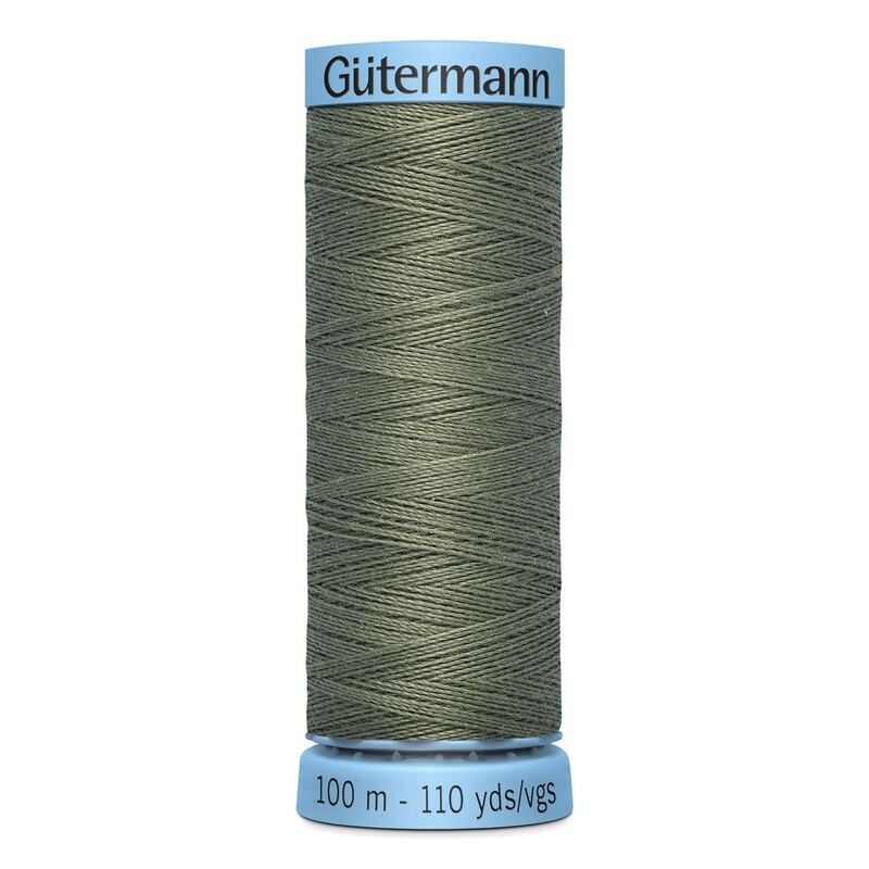 Gutermann Silk Thread #824 DARK KHAKI GREEN, 100m Spool (S303)