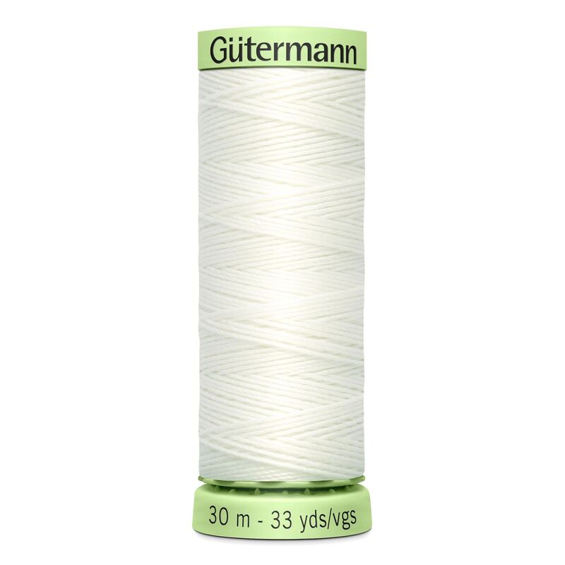 Gutermann Top Stitch Thread #111 OFF WHITE 30m Spool High Lustre, Bold Sewing
