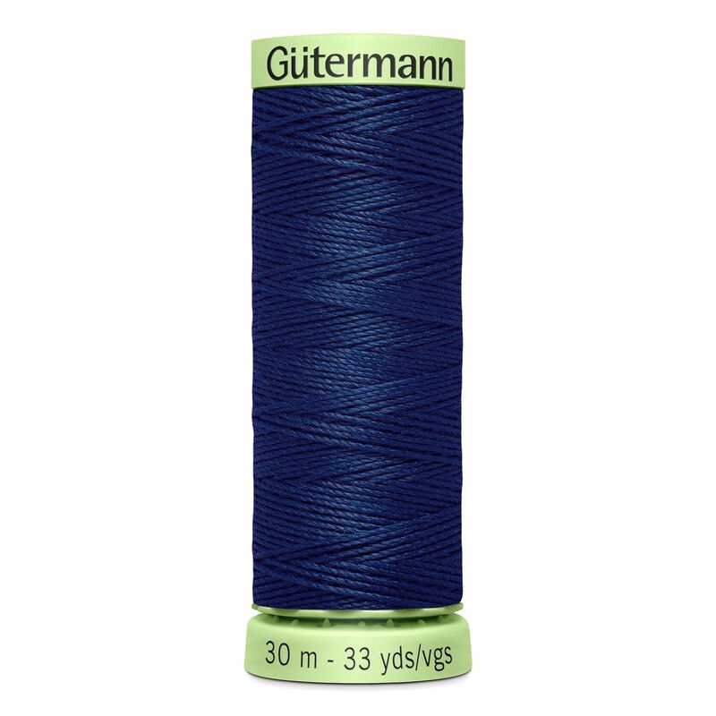 Gutermann Top Stitch Thread #13 NAVY BLUE 30m Spool High Lustre, Bold Sewing