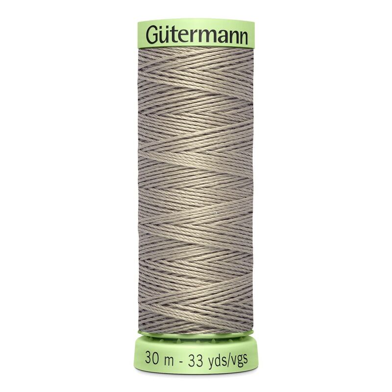 Gutermann Top Stitch Thread #132 TAUPE 30m Spool High Lustre, Bold Sewing