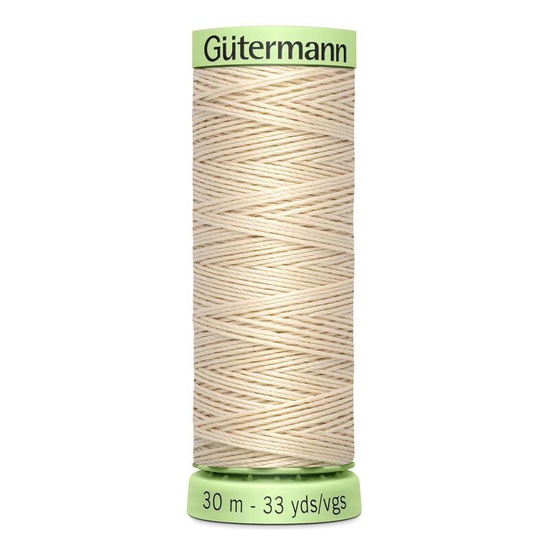 Gutermann Top Stitch Thread #169 NATURAL 30m Spool High Lustre, Bold Sewing