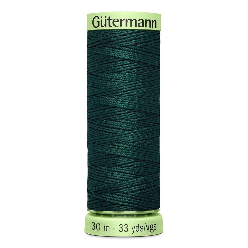 Gutermann Top Stitch Thread #18 ULTRA DARK TEAL 30m Spool High Lustre, Bold Sewing