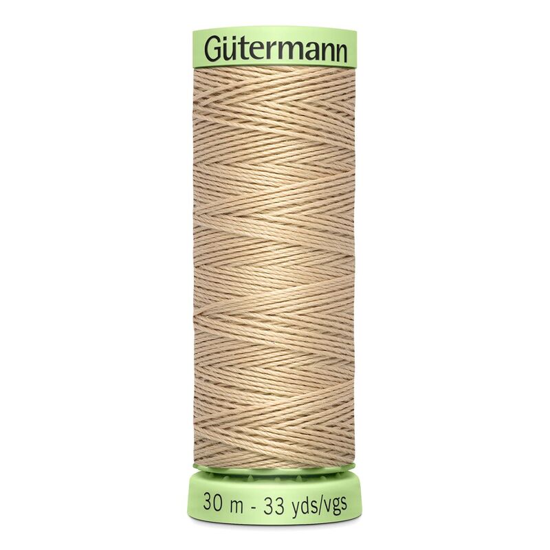 Gutermann Top Stitch Thread #186 BEIGE TAN 30m Spool High Lustre, Bold Sewing