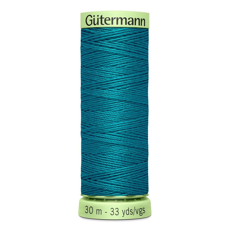 Gutermann Top Stitch Thread #189 VERY DARK TURQUOISE 30m Spool High Lustre, Bold Sewing