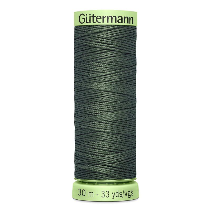 Gutermann Top Stitch Thread #269 VERY DARK OLIVE GREEN 30m Spool High Lustre, Bold Sewing