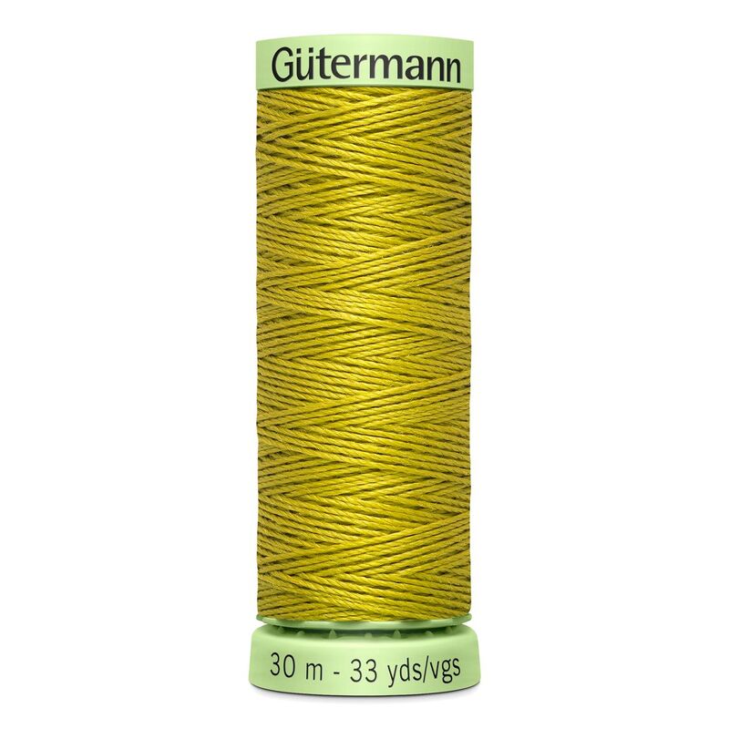 Gutermann Top Stitch Thread #286 GOLDEN OLIVE 30m Spool High Lustre, Bold Sewing