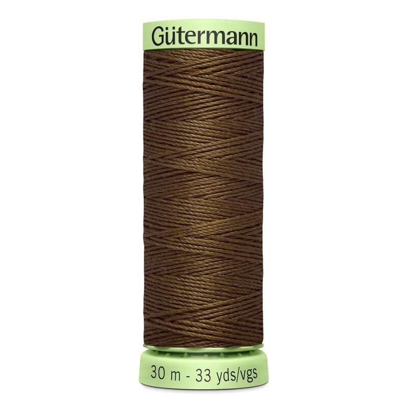 Gutermann Top Stitch Thread #289 MID BROWN 30m Spool High Lustre, Bold Sewing