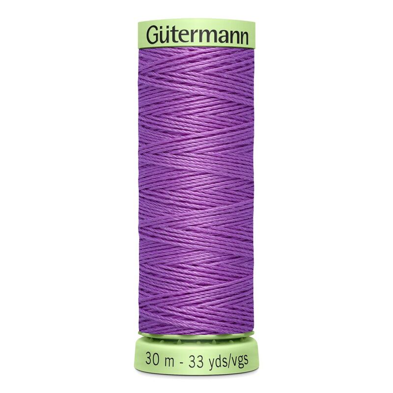 Gutermann Top Stitch Thread #291 DARK LILAC 30m Spool High Lustre, Bold Sewing