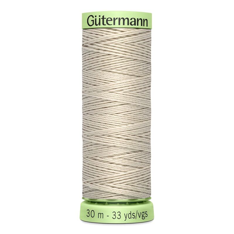 Gutermann Top Stitch Thread #299 LIGHT BEIGE GREY 30m Spool High Lustre, Bold Sewing
