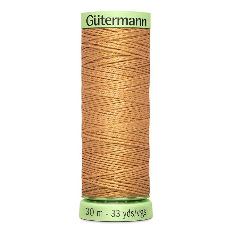 Gutermann Top Stitch Thread #307 LATTE TAN 30m Spool High Lustre, Bold Sewing