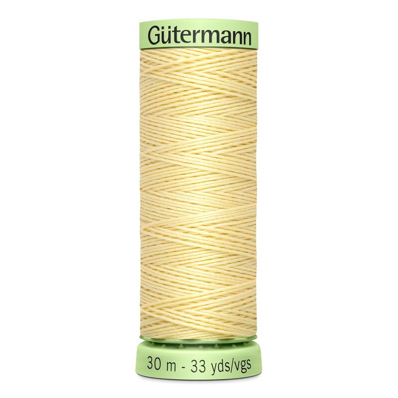 Gutermann Top Stitch Thread #325 CREAMY YELLOW 30m Spool High Lustre, Bold Sewing