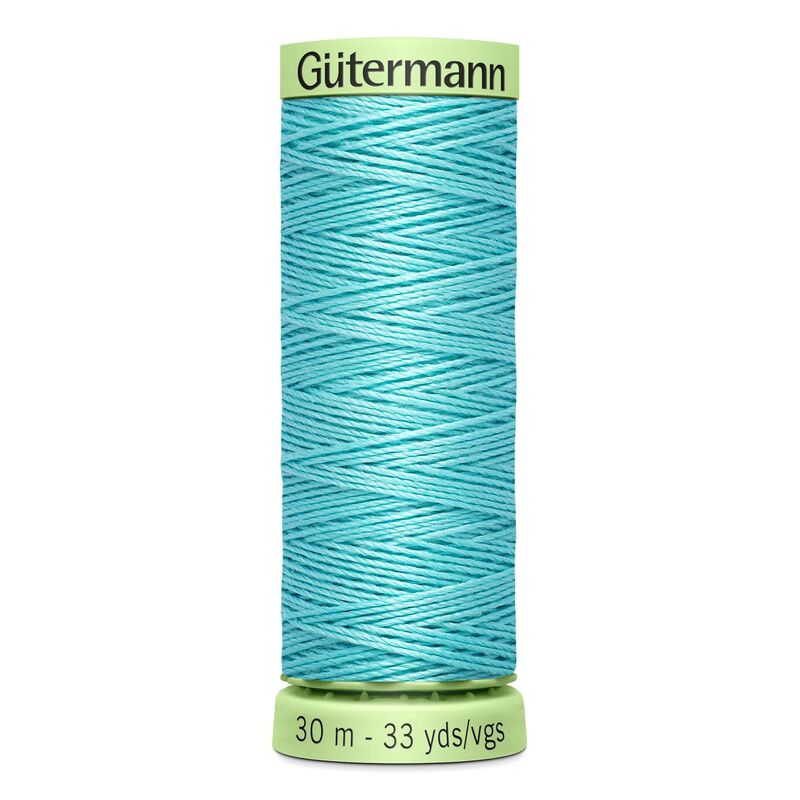 Gutermann Top Stitch Thread #328 LIGHT AQUA 30m Spool High Lustre, Bold Sewing