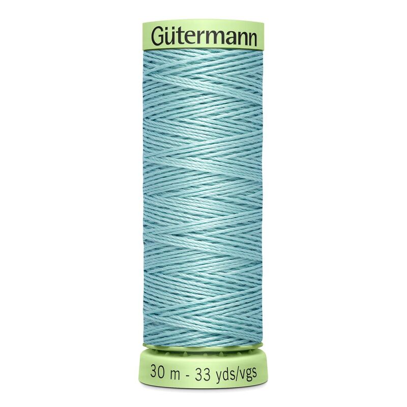 Gutermann Top Stitch Thread #328 LIGHT AQUA 30m Spool High Lustre, Bold Sewing
