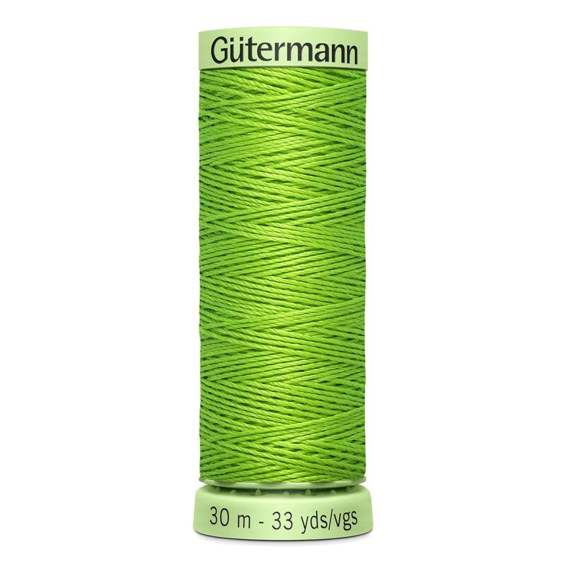Gutermann Top Stitch Thread #336 LIME GREEN 30m Spool High Lustre, Bold Sewing