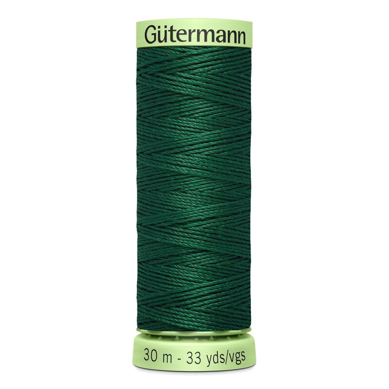 Gutermann Top Stitch Thread #340 DARK GREEN 30m Spool High Lustre, Bold Sewing