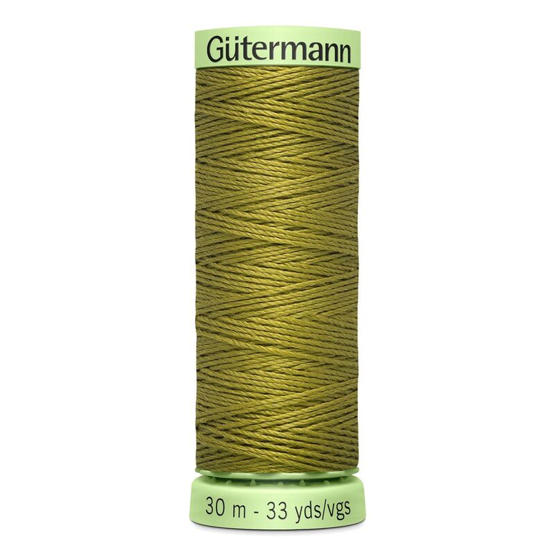Gutermann Top Stitch Thread #397 DARK BROWN MUSTARD 30m Spool High Lustre, Bold Sewing