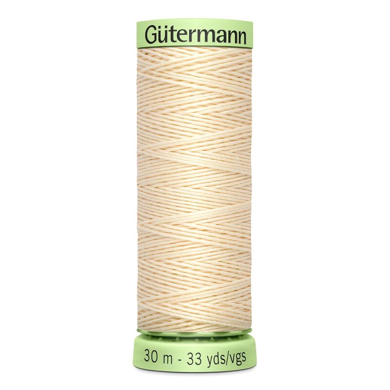 Gutermann Top Stitch Thread #414 BLONDE CREAM 30m Spool High Lustre, Bold Sewing