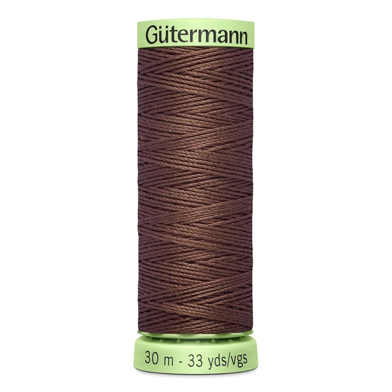 Gutermann Top Stitch Thread #446 LIGHT COFFEE BROWN 30m Spool High Lustre, Bold Sewing