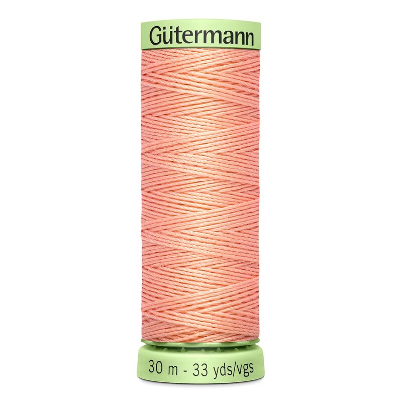 Gutermann Top Stitch Thread #586 PEACH PINK 30m Spool High Lustre, Bold Sewing
