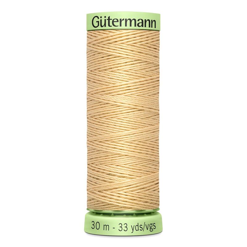 Gutermann Top Stitch Thread #6 SAND 30m Spool High Lustre, Bold Sewing