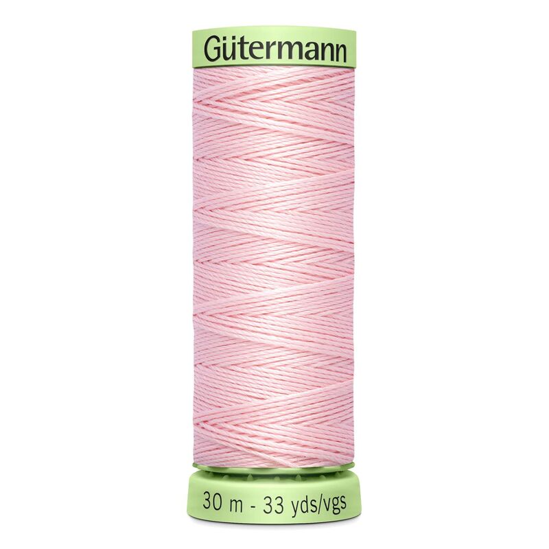 Gutermann Top Stitch Thread #659 PEACHY PINK 30m Spool High Lustre, Bold Sewing