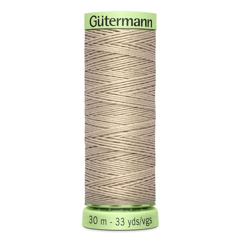 Gutermann Top Stitch Thread #722 BEIGE 30m Spool High Lustre, Bold Sewing