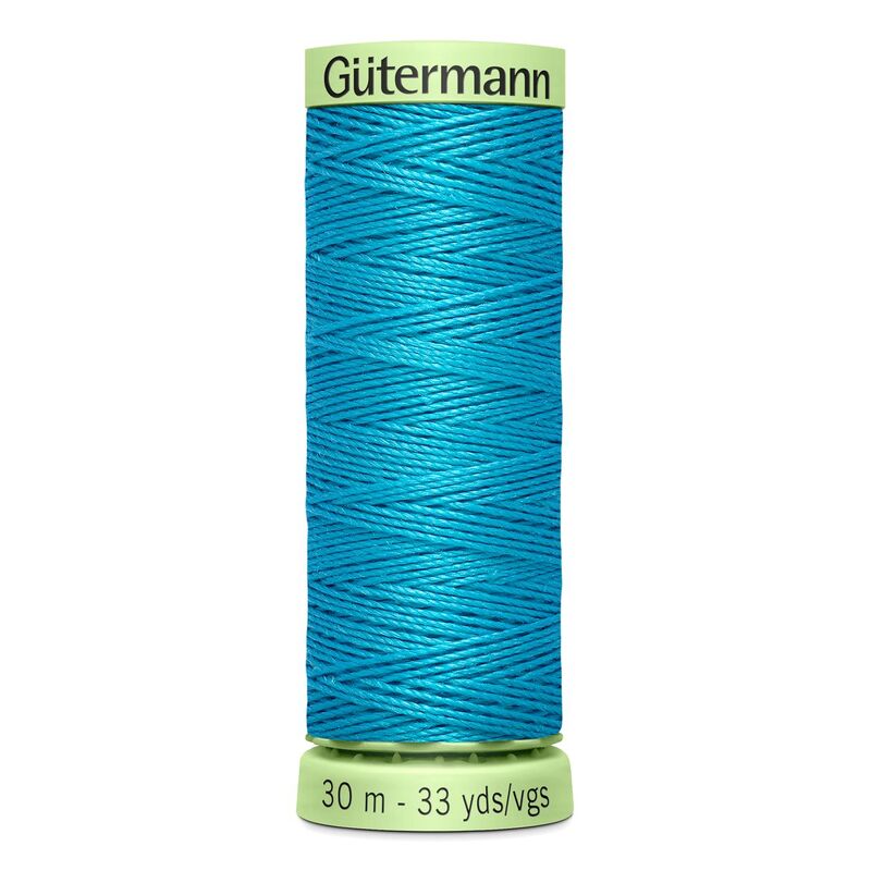 Gutermann Top Stitch Thread #736 CARIBBEAN BLUE 30m Spool High Lustre, Bold Sewing