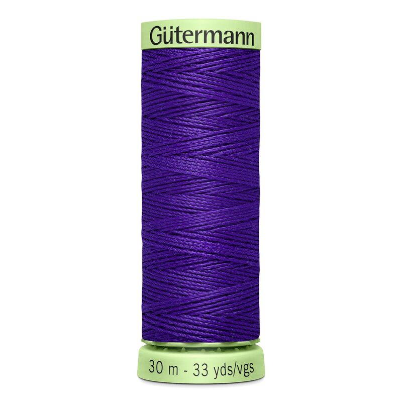 Gutermann Top Stitch Thread #810 DEEP PURPLE 30m Spool High Lustre, Bold Sewing
