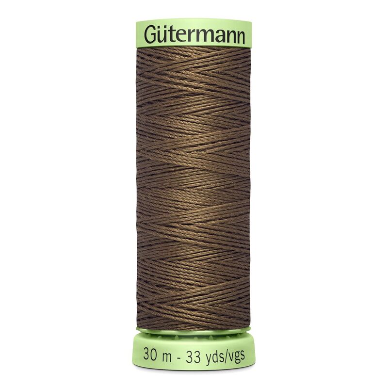 Gutermann Top Stitch Thread #815 BROWN 30m Spool High Lustre, Bold Sewing