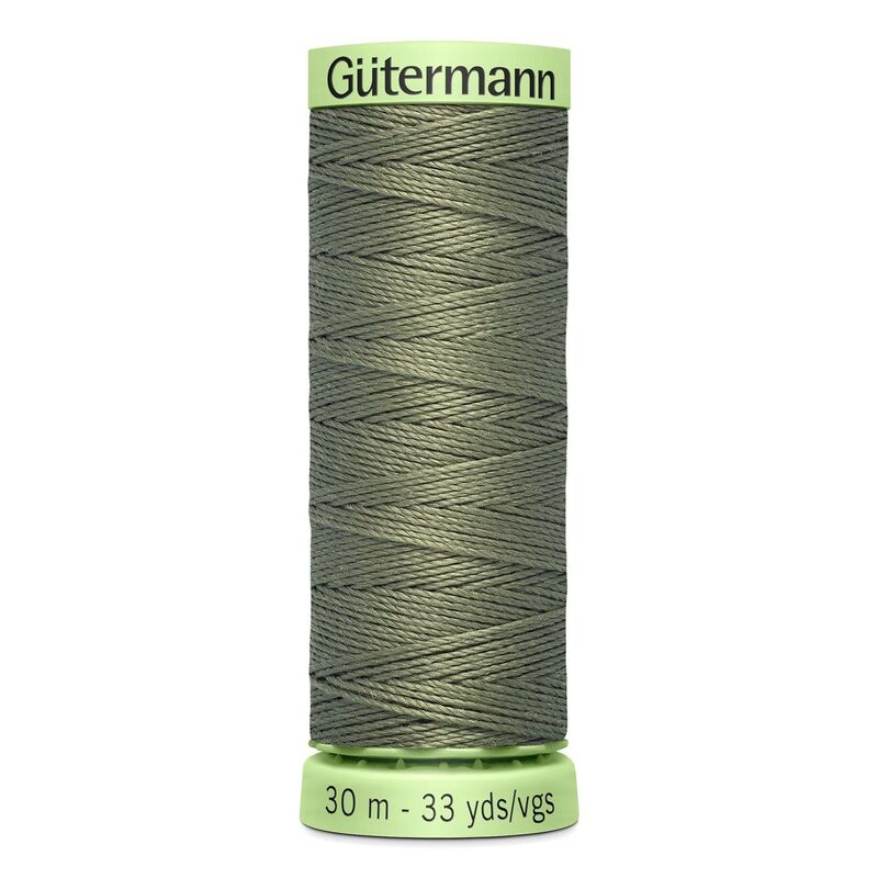 Gutermann Top Stitch Thread #824 DARK KHAKI GREEN 30m Spool High Lustre, Bold Sewing
