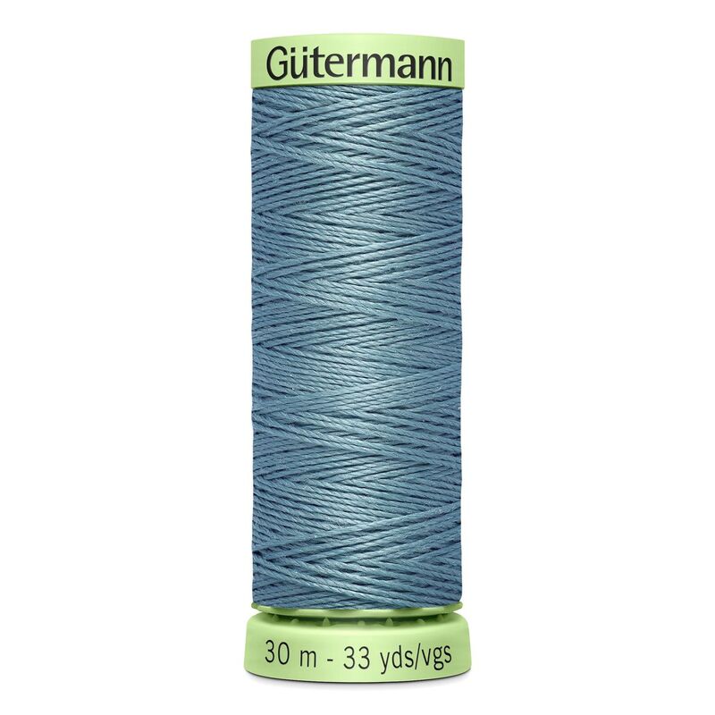 Gutermann Top Stitch Thread #827 STEEL BLUE GREY 30m Spool High Lustre, Bold Sewing