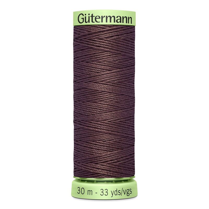 Gutermann Top Stitch Thread #883 DARK COCOA 30m Spool High Lustre, Bold Sewing