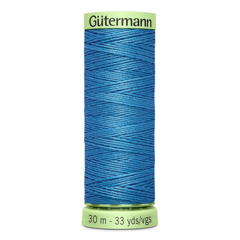 Gutermann Top Stitch Thread #965 DUSKY BLUE 30m Spool High Lustre, Bold Sewing