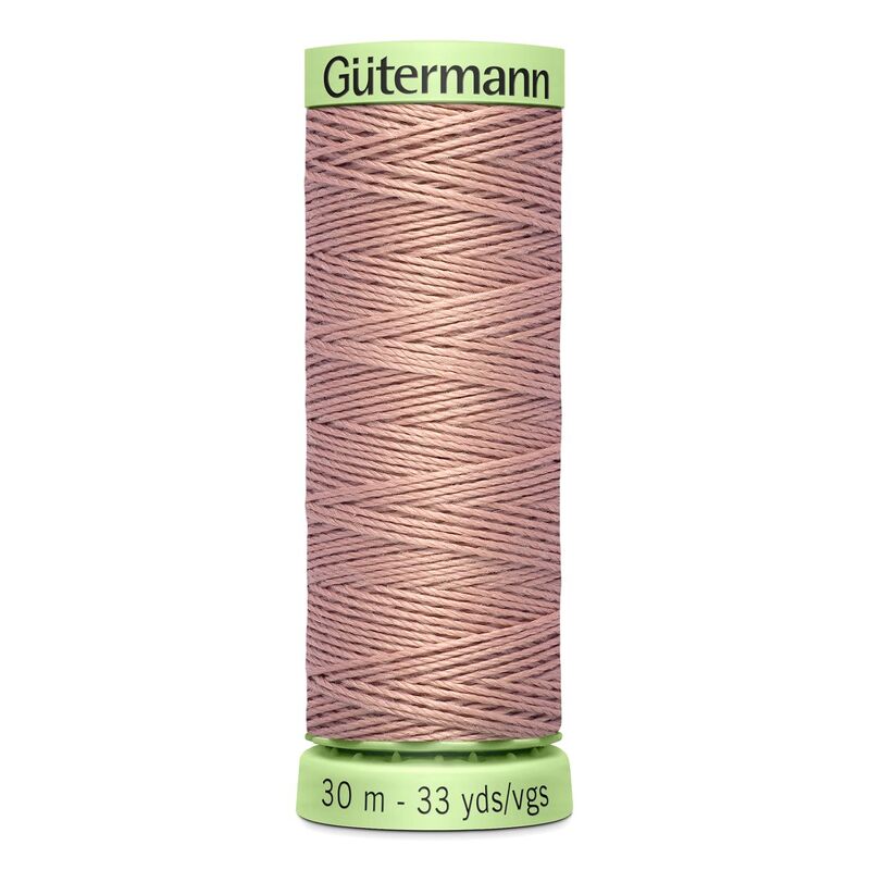 Gutermann Top Stitch Thread #991 FADED ROSE 30m Spool High Lustre, Bold Sewing