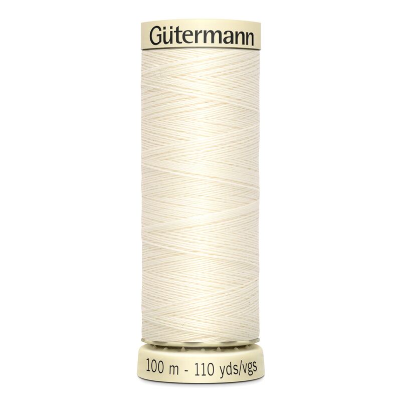 Gutermann Sew-all Thread 100m #1 IVORY, 100% Polyester