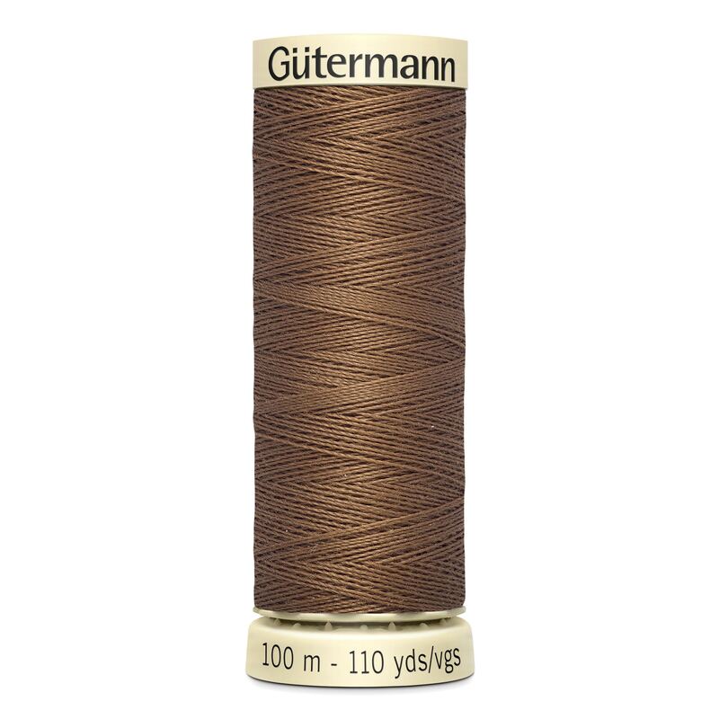 Gutermann Sew-all Thread 100m #180 MEDIUM LIGHT BROWN, 100% Polyester