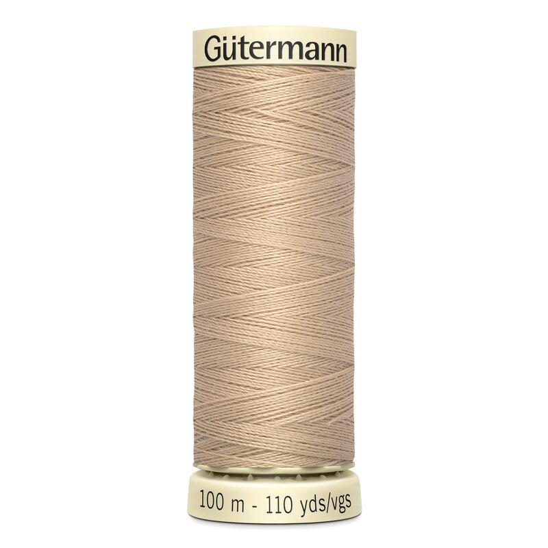 Gutermann Sew-all Thread 100m #186 BEIGE TAN, 100% Polyester