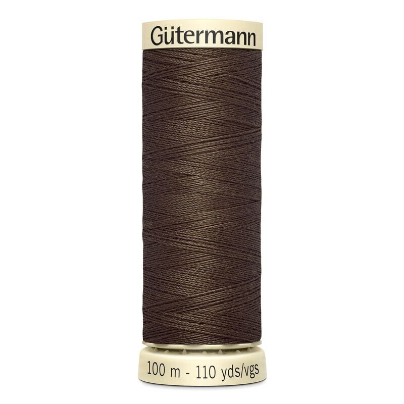 Gutermann Sew-all Thread 100m #222 DARK BROWN, 100% Polyester
