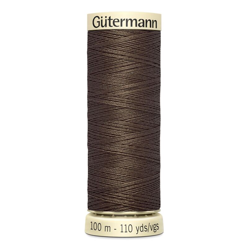 Gutermann Sew-all Thread 100m #252 BROWN, 100% Polyester