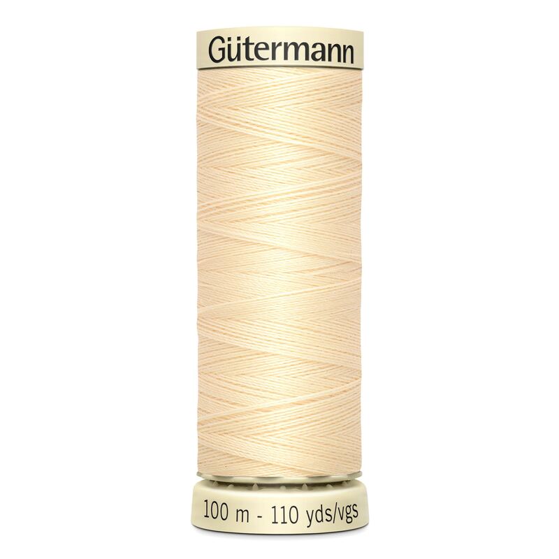 Gutermann Sew-all Thread 100m #610 BLEACHED ALMOND CREAM, 100% Polyester