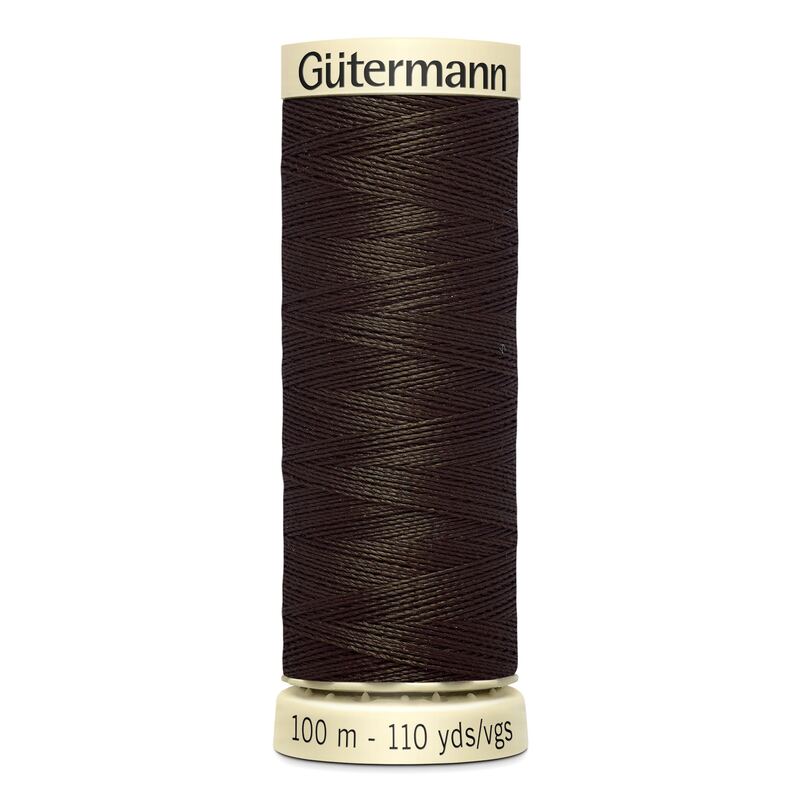 Gutermann Sew-all Thread 100m #674 VERY DARK BROWN, 100% Polyester