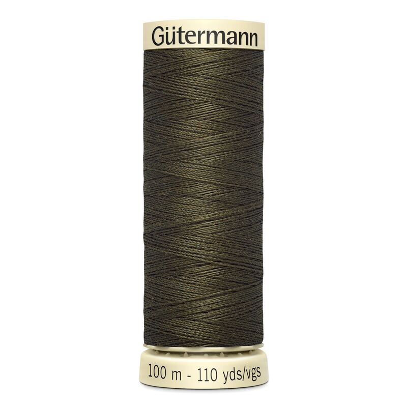 Gutermann Sew-all Thread 100m #689 DARK KHAKI BROWN 100% Polyester