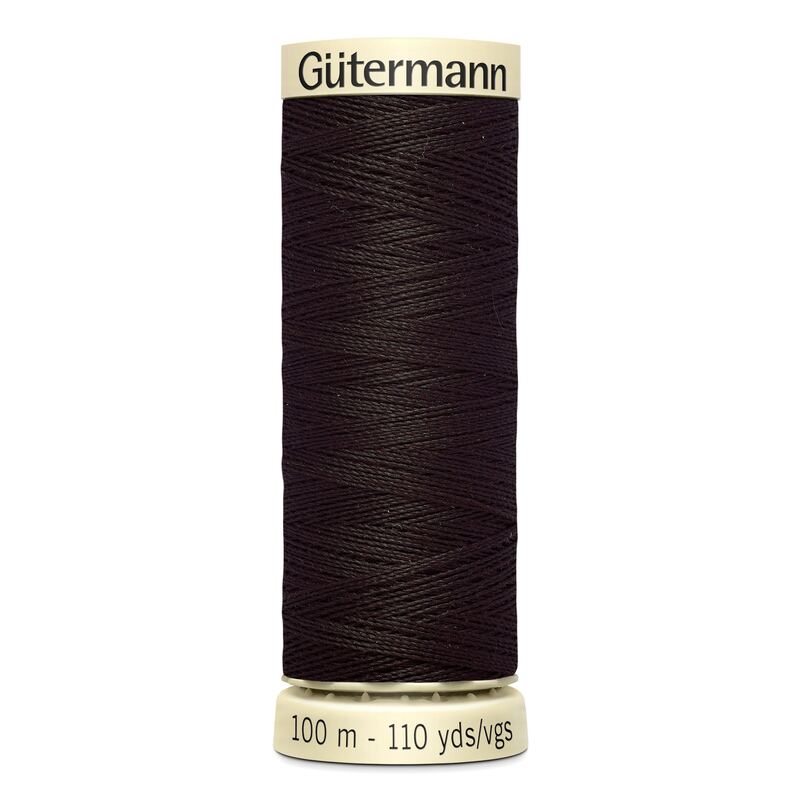 Gutermann Sew-all Thread 100m #697 VERY DARK BROWN, 100% Polyester