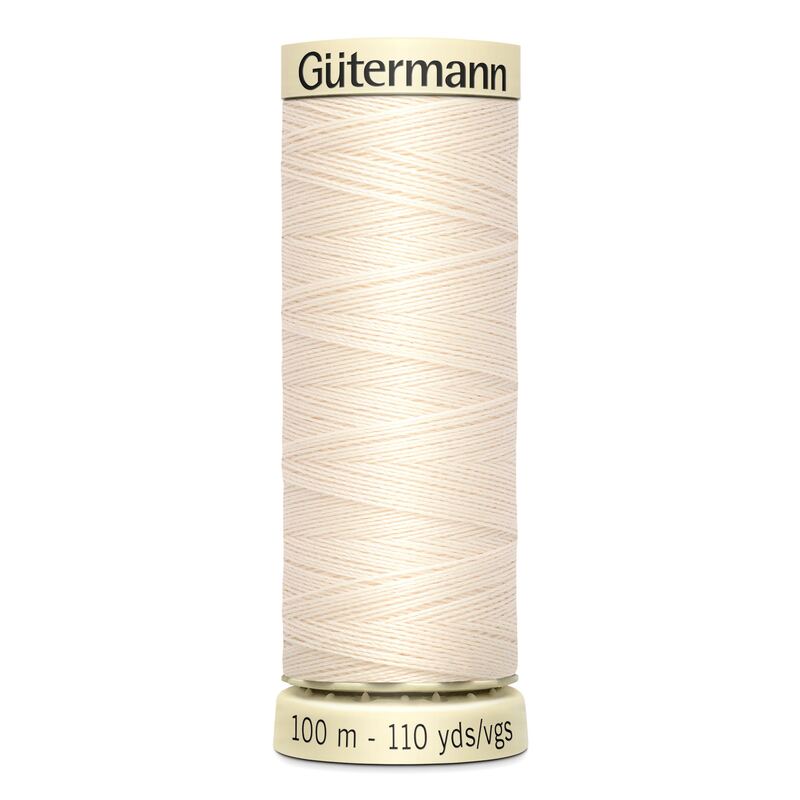 Gutermann Sew-all Thread 100m #802 ECRU, 100% Polyester