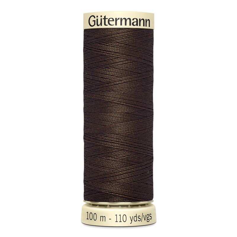 Gutermann Sew-all Thread 100m #817 VERY DARK BROWN, 100% Polyester