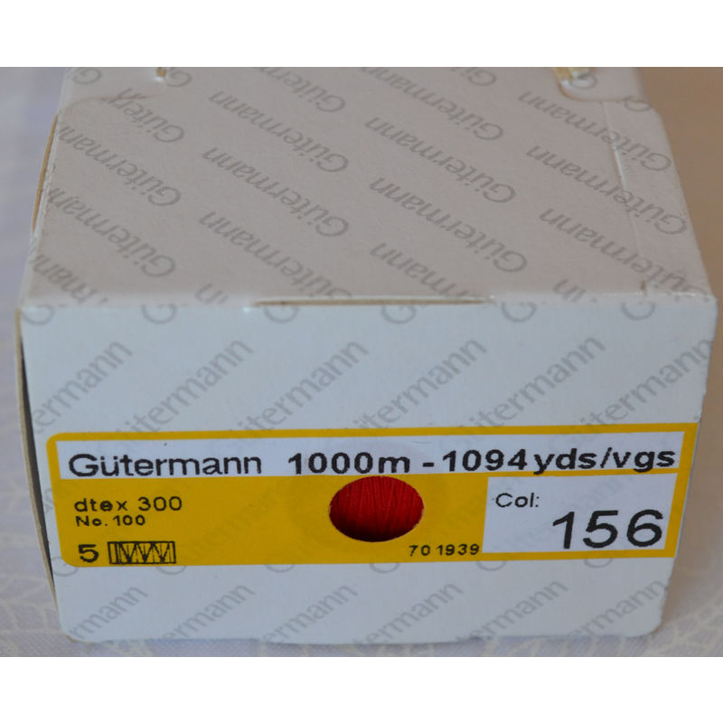 Gutermann Sew-all Thread 1000m Colour 156, RED x 5 Spools
