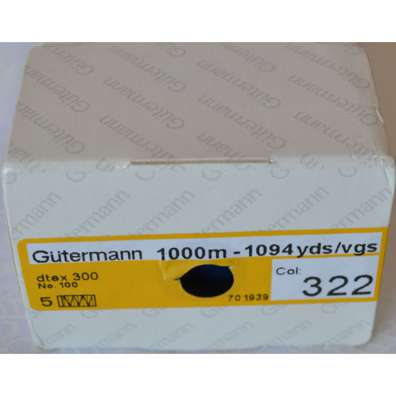 Gutermann Sew-all Thread 1000m Colour 322, ROYAL BLUE x 5 Spools
